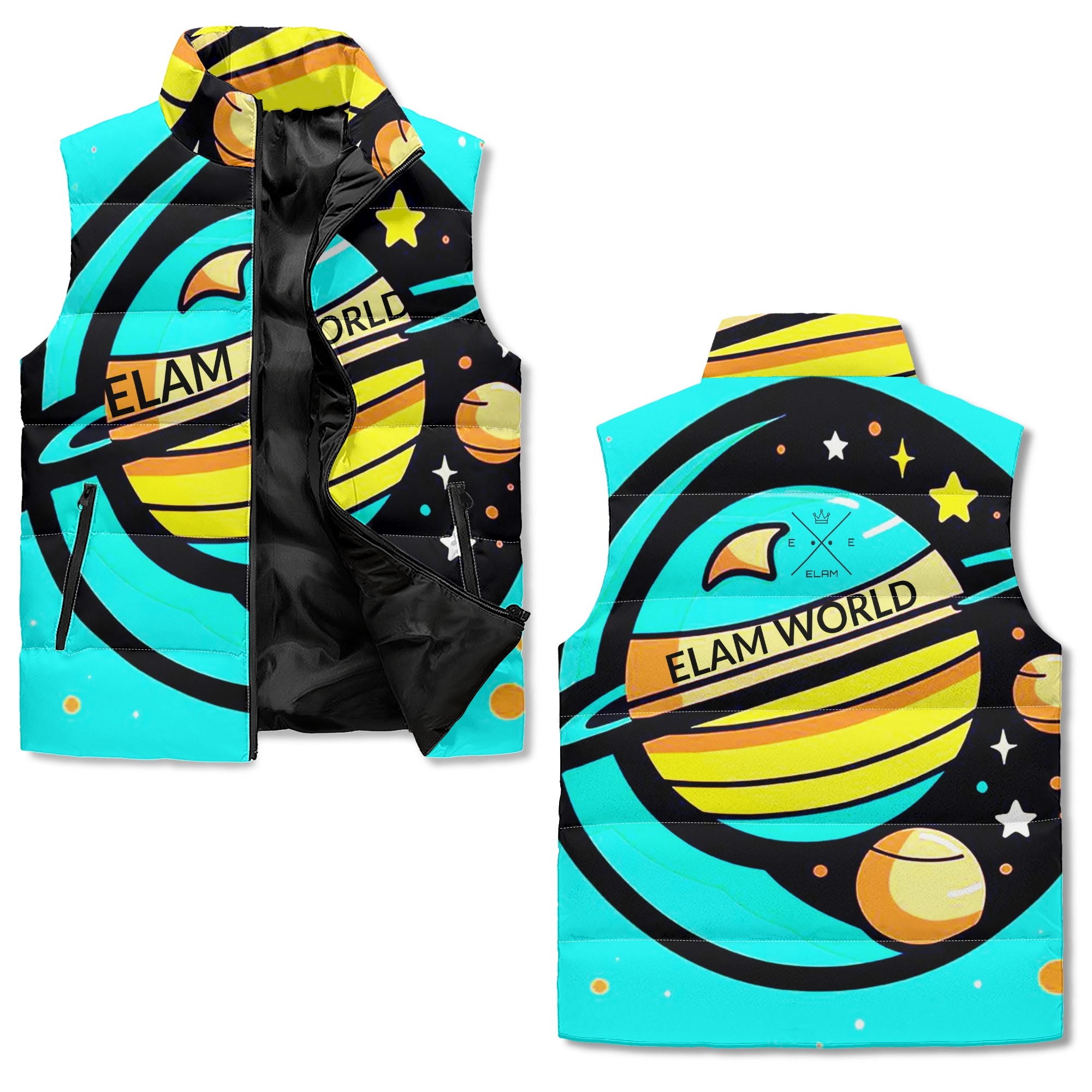 ELAM WORLD Zip Up Puffer Vest