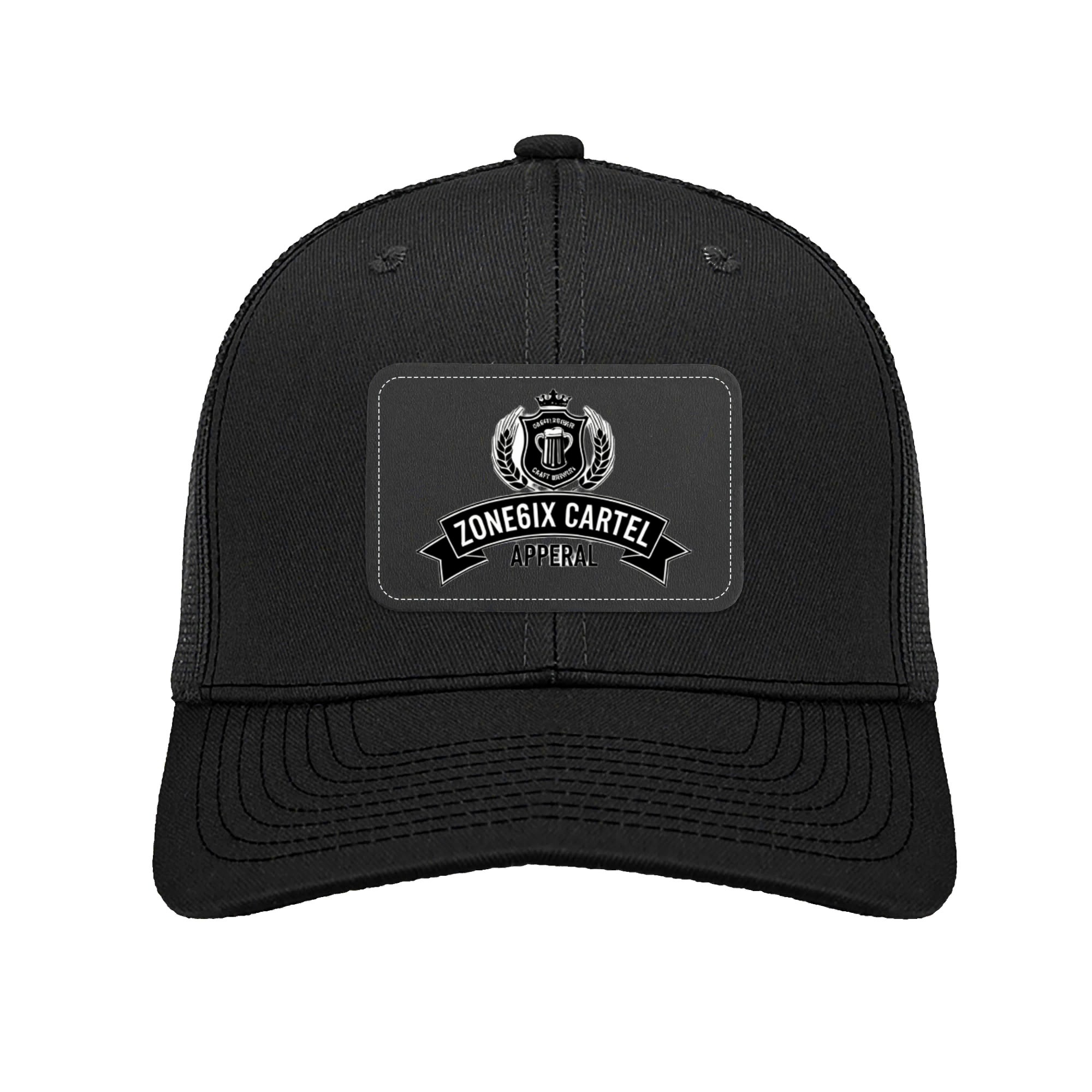 ZONE6IX CARTEL Leather Patch Hat Trucker Cap